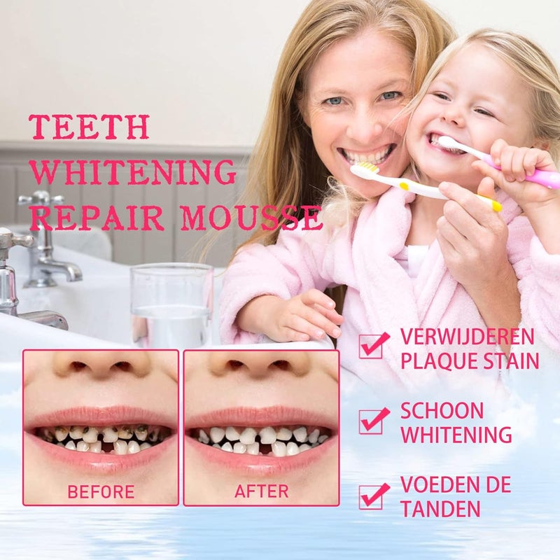 woobles Kids Foam Toothpaste with Strawberry Flavor, Children Foam Toothpaste, Fluoride Free Natural Formula, Kids Deep Cleansing Foam Toothpaste for Electric Toothbrush 60ml (Strawberry) - Image 2